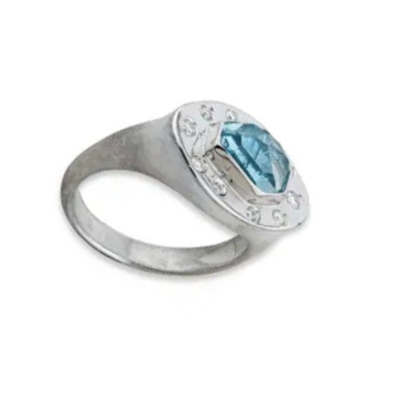Lika Behar Penelope Aquamarine and Diamond Ring