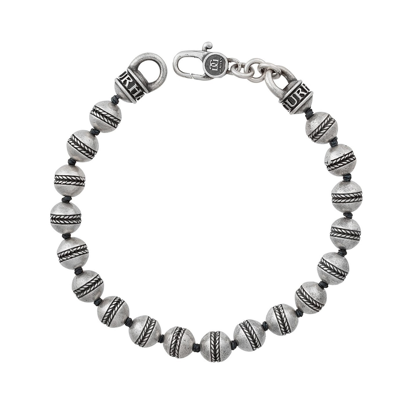 Gurhan Men's Sterling Silver Beaded Chevron Ball Bracelet