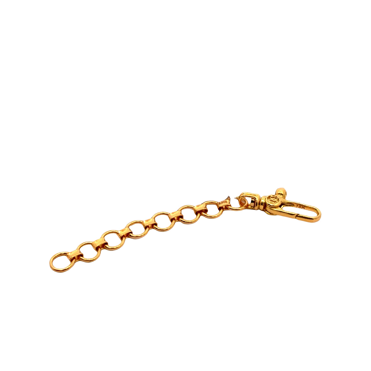 22K yellow gold extension in 2 inches with a 18K yellow gold lobster