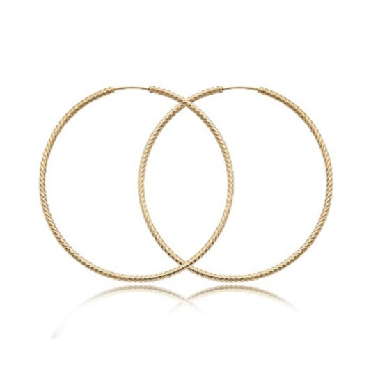 Yellow Gold Twisted Hoop Earrings
