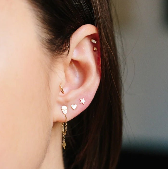 Zoë Chicco Single Heart Stud Earring