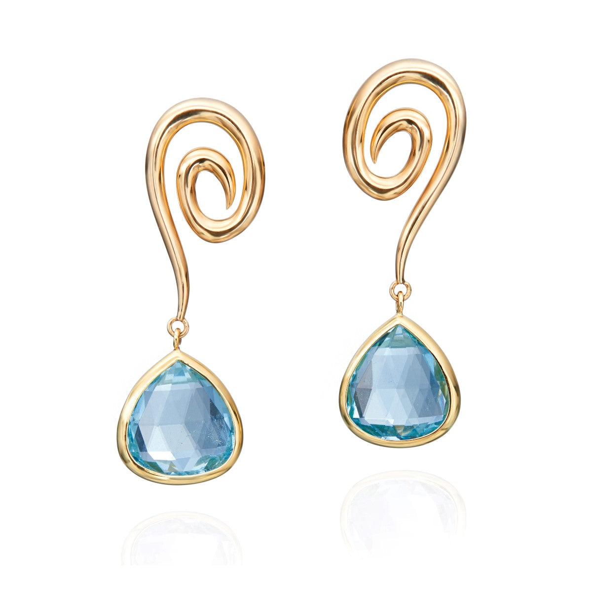 Gumuchian Maze Drop Aqua Earrings