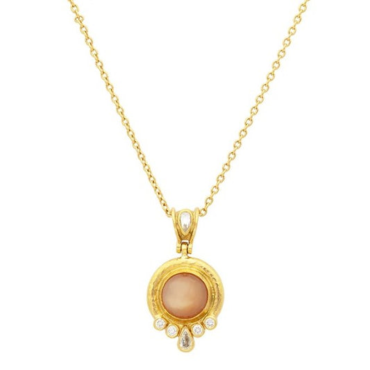Gurhan Muse Gold Moonstone and Diamond Pendant