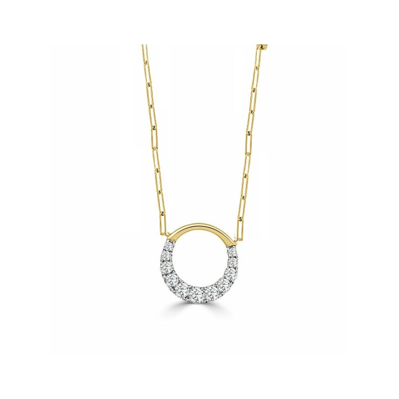 Yellow Gold Diamond Circle Pendant
