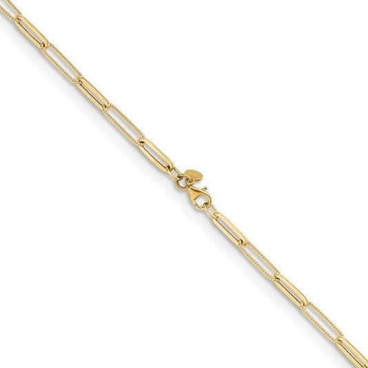 Yellow Gold Paperclip Link Chain