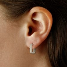 Sterling Silver Square Hoop Earrings