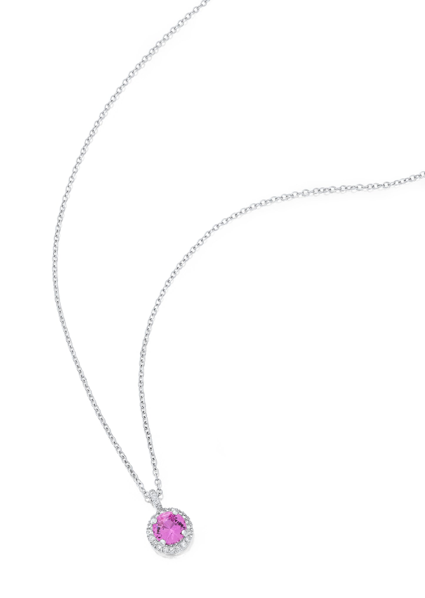 Suna Pink Sappire and Diamond Pendant