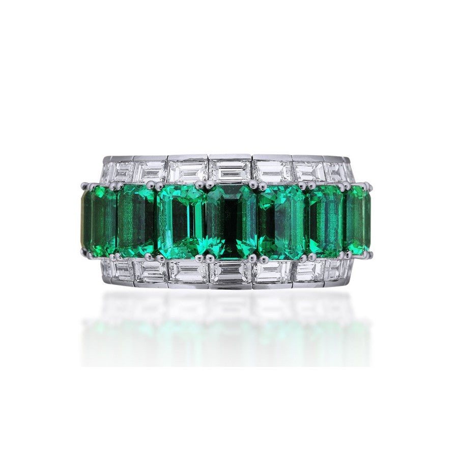 Picchiotti Xpandable™ Emerald and Diamond Band