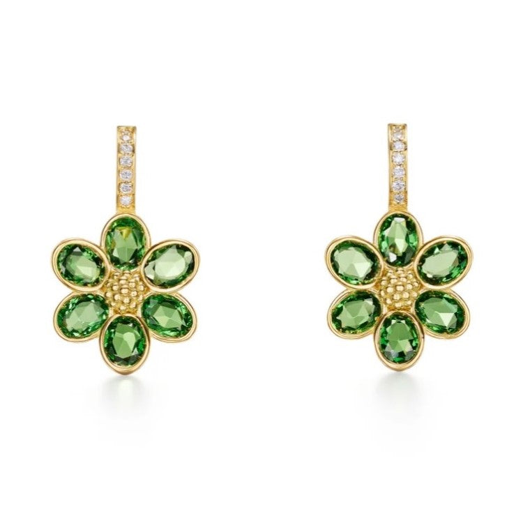Temple St. Clair Fiori Tsavorite Earrings