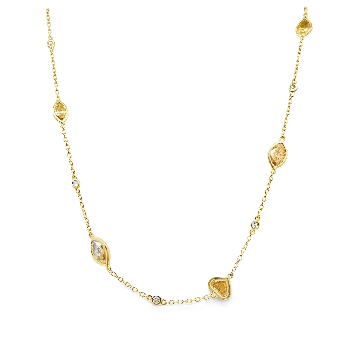 Mixed Shape & Mixed Color Diamond Necklace