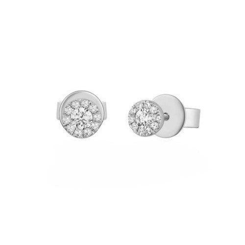 Diamond Halo Stud Earrings