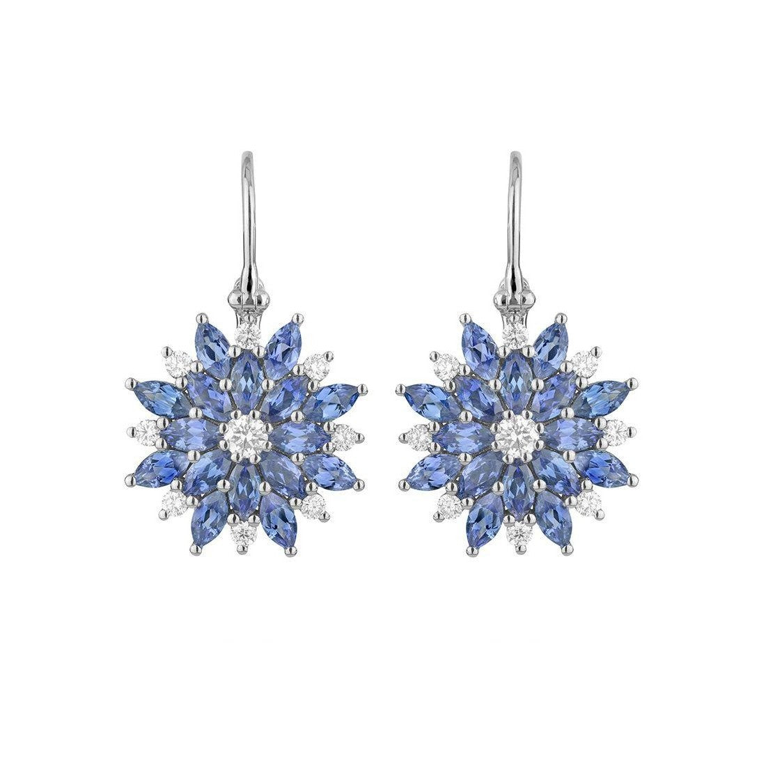 Paul Morelli Dahlia Blue Sapphire & Diamond Drop Earrings
