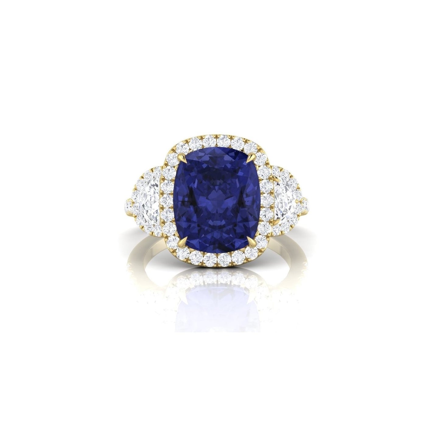 Tanzanite & Diamond Halo Ring