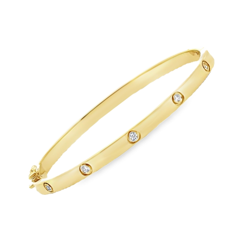 Bezel Set Diamond Bangle
