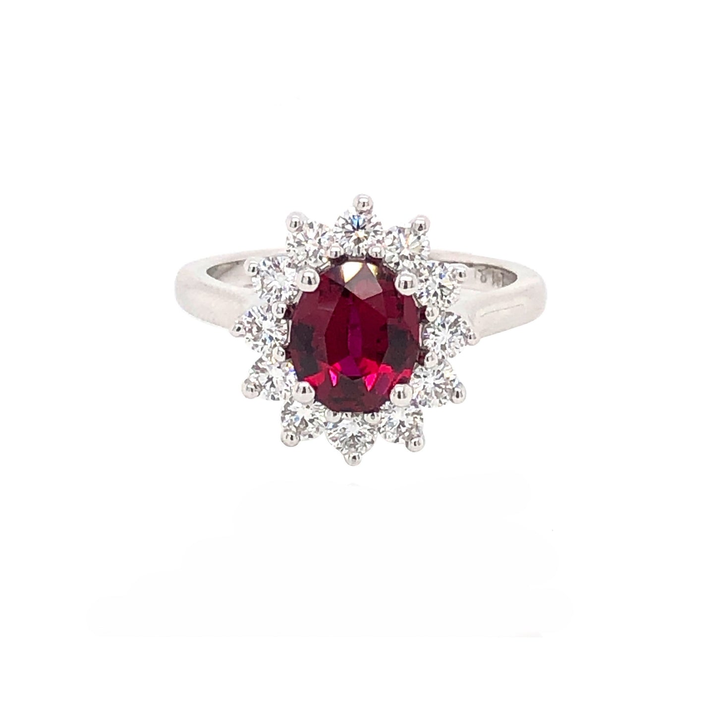 Ruby & Diamond Halo Ring