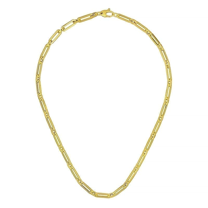 Yellow Gold Paperclip Link Chain