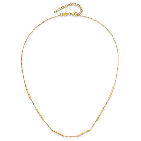 Yellow Gold Bar Station Necklace