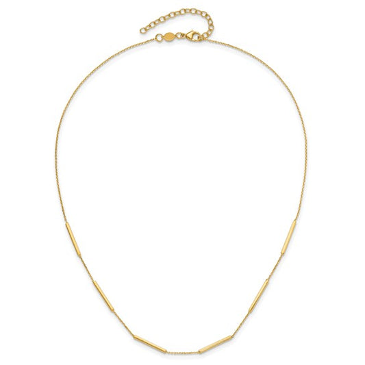 Yellow Gold Bar Station Necklace
