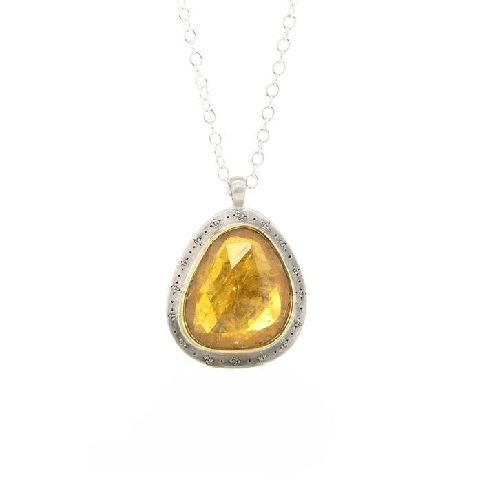 Adel Chefridi Golden Rose Cut Tourmaline Pendant