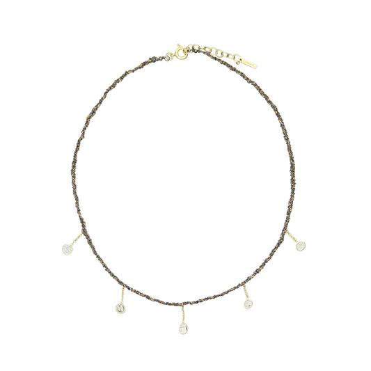 Marie-Laure Chamorel Grey Finish Choker Necklace