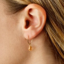 Yellow Gold Citrine Teardrop Earrings