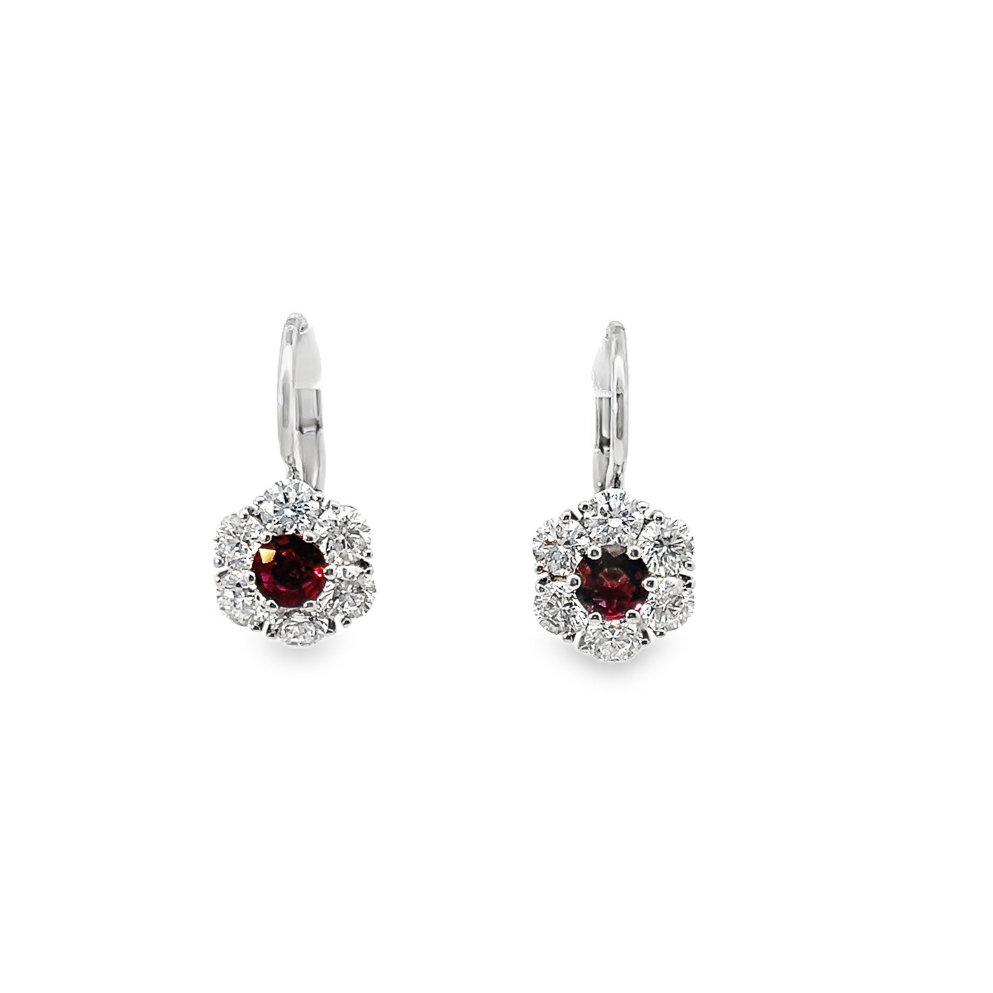 Suna Ruby and Diamond Drop Earrings