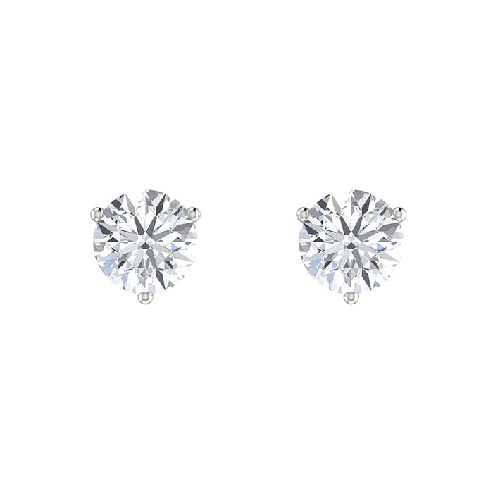 Round Diamond Stud Earrings