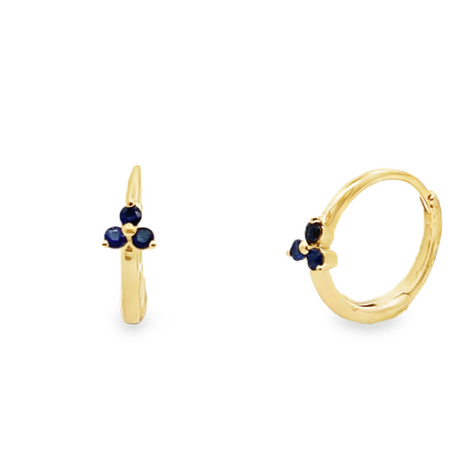 Blue Sapphire Hoop Earrings