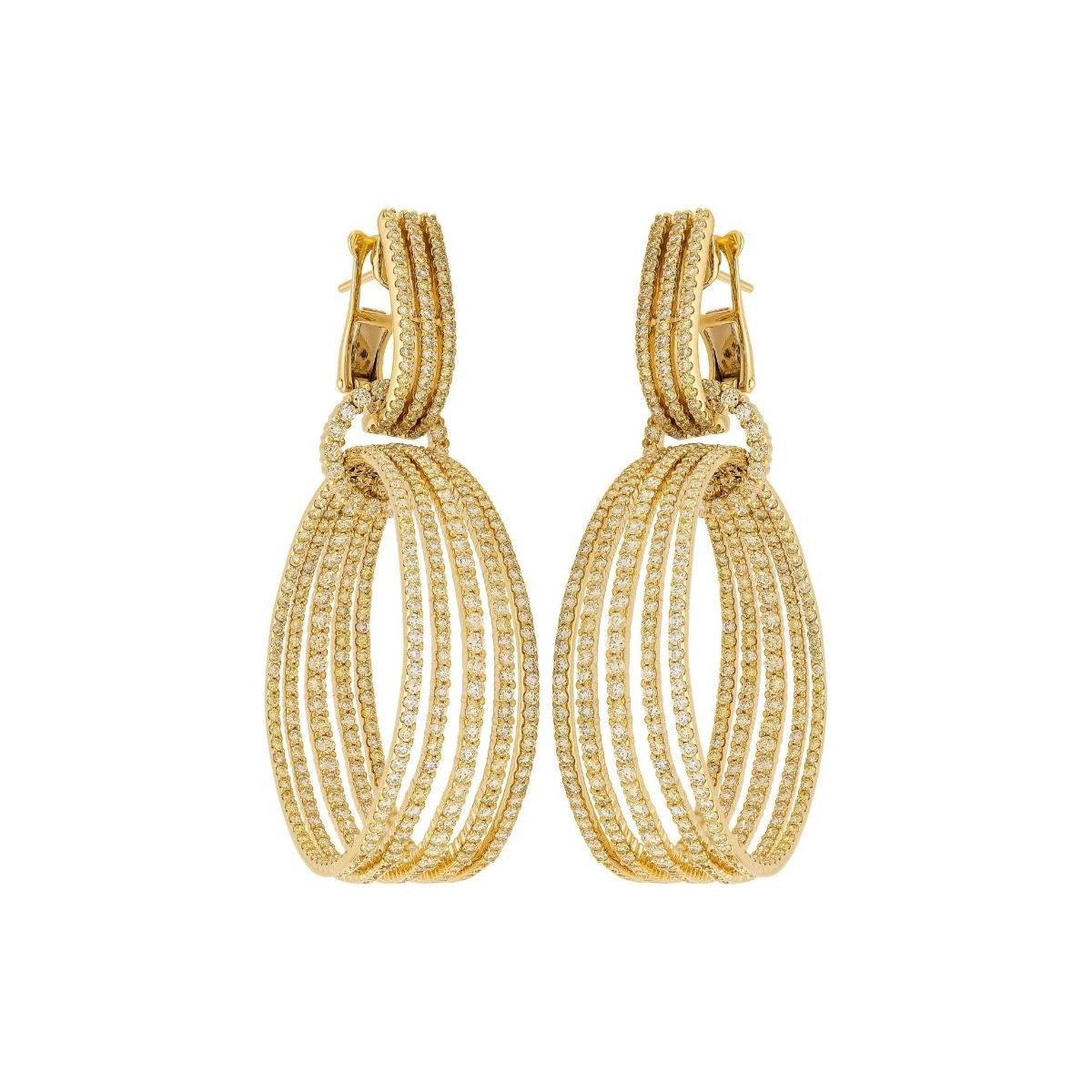 Etho Maria Diamond Drop Hoop Earrings