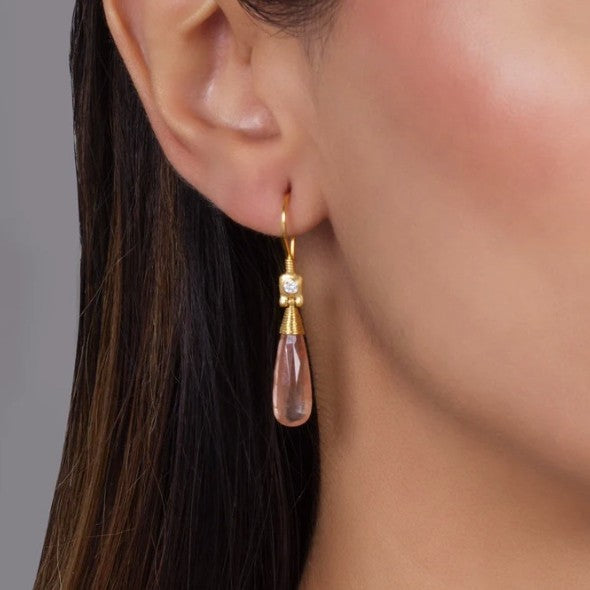 Gurhan Crown Gold Quart and Diamond Earrings