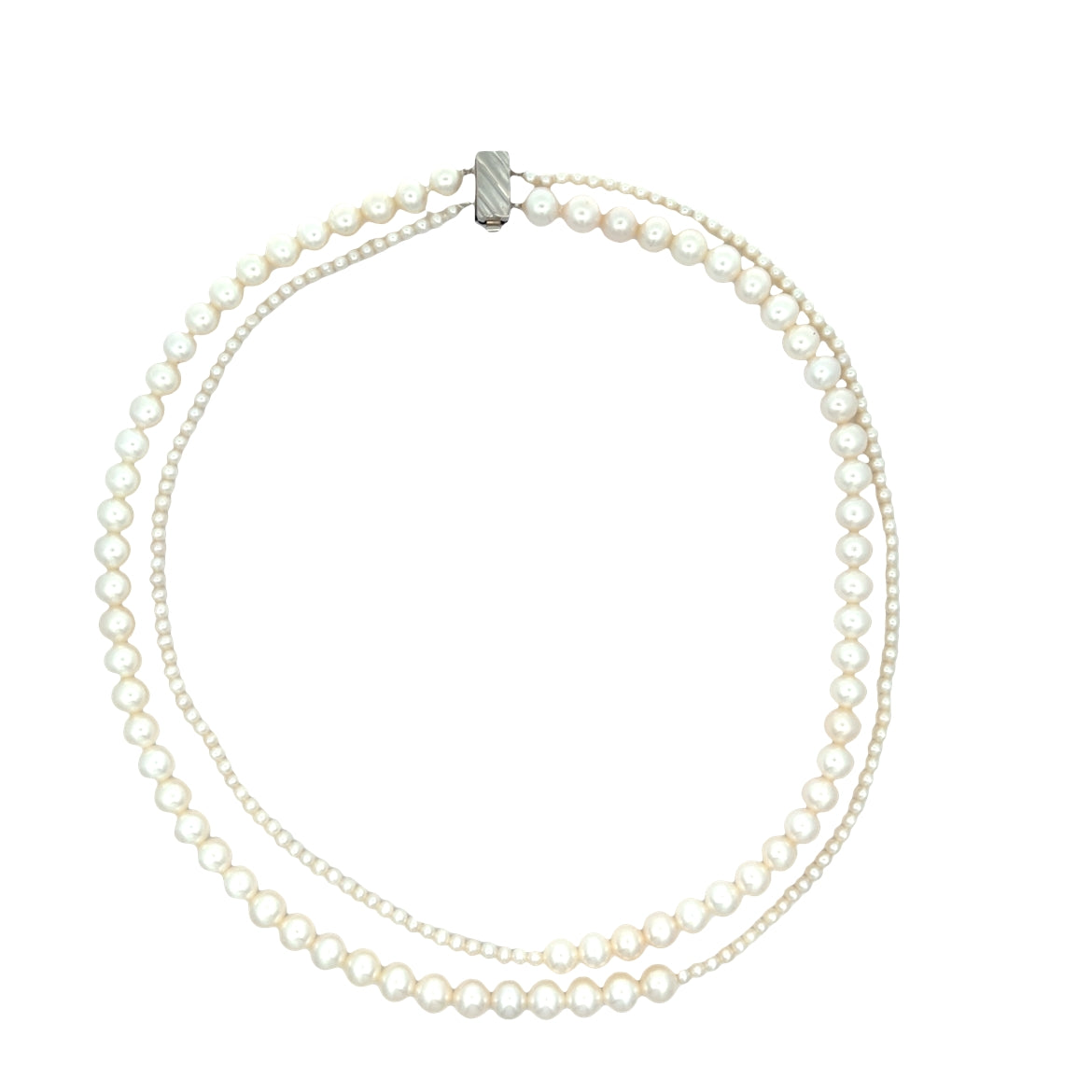 Sterling Silver Double Strand Freshwater Pearl Strand