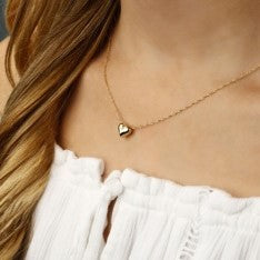 Yellow Gold Puffy Heart Pendant