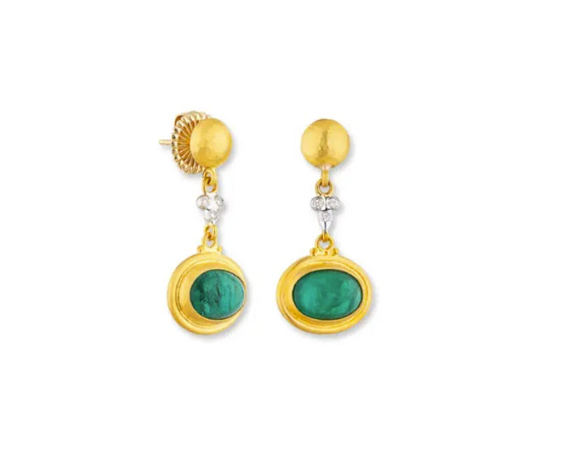 Lika Behar Sloane Emerald and Diamond Drop Earrings