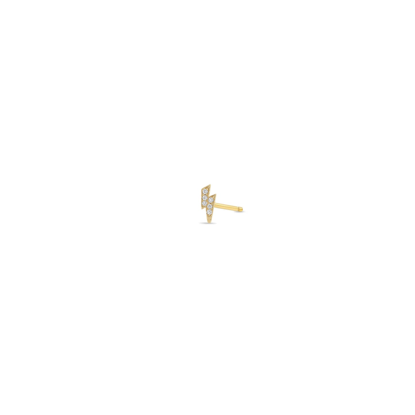 Zoe Chicco Single Diamond Lightning Bolt Stud Earring