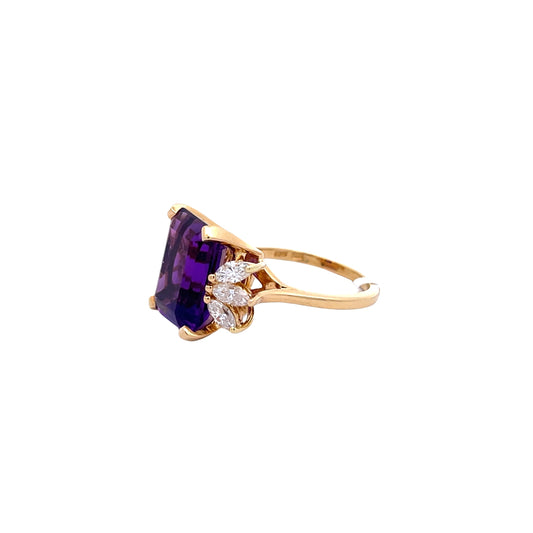 Suna Amethyst and Diamond Ring