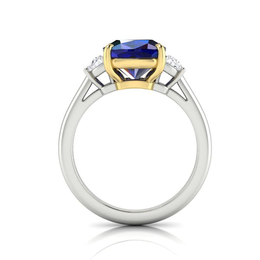 Blue Sapphire and Diamond Ring