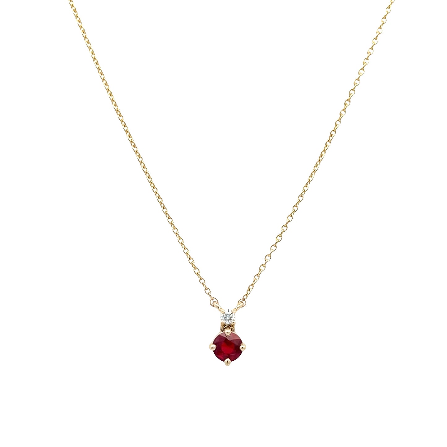 Yellow Gold Ruby and Diamond Pendant