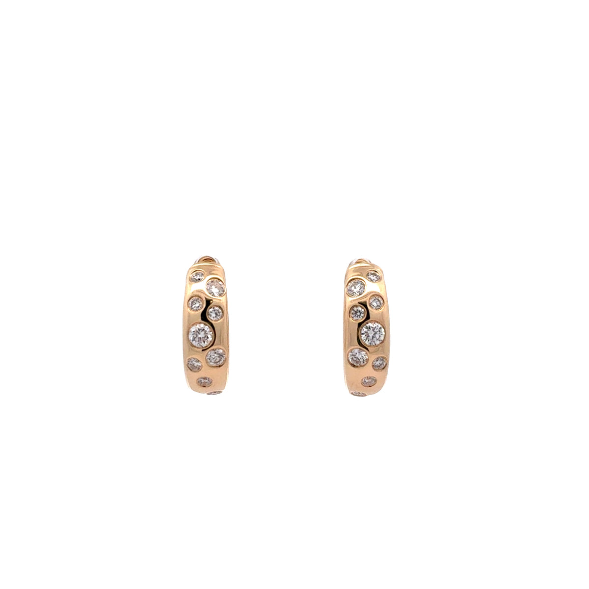 Yellow Gold Diamond Hoop Earrings