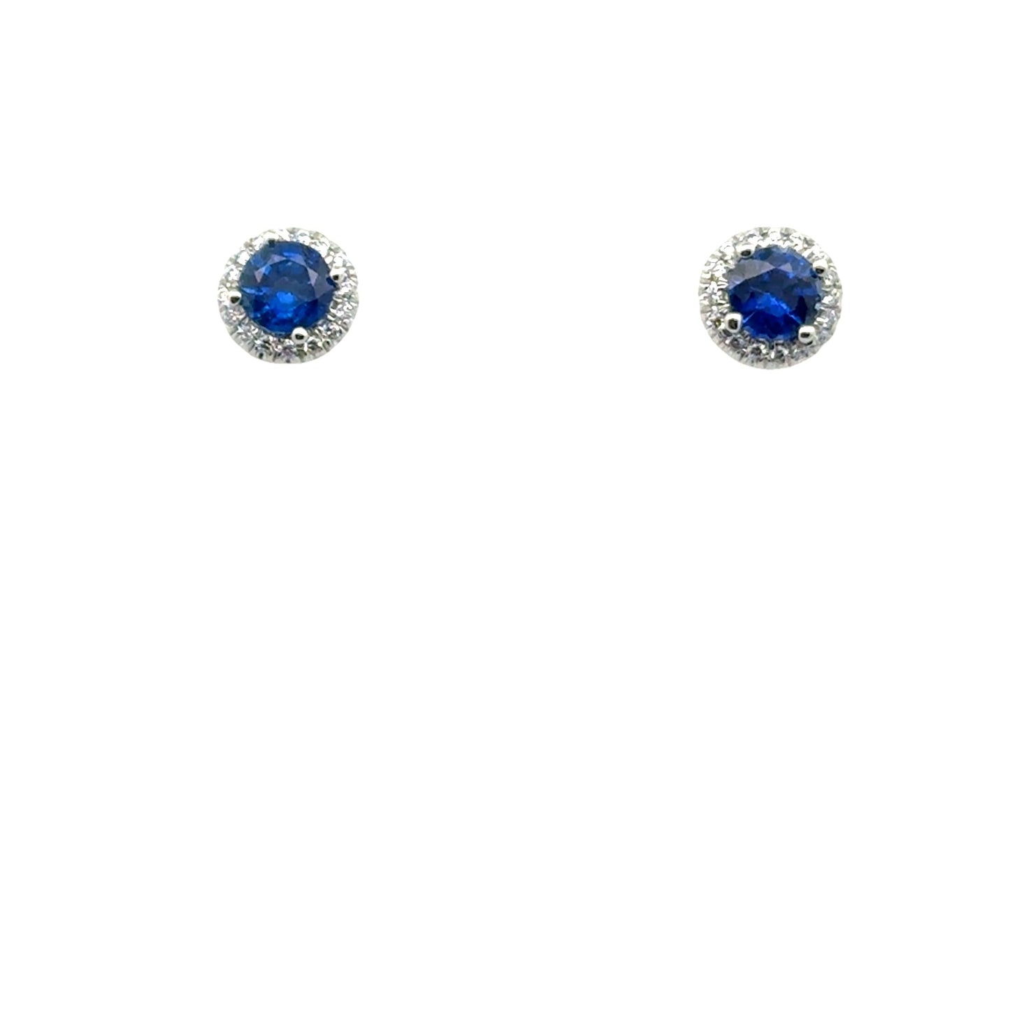 Suna Sapphire & Diamond Halo Stud Earrings