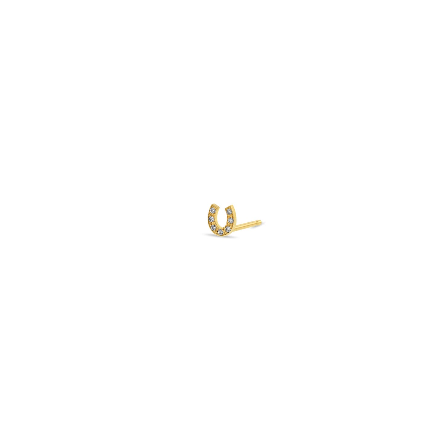 Zoe Chicco Single Diamond Horseshoe Stud Earring