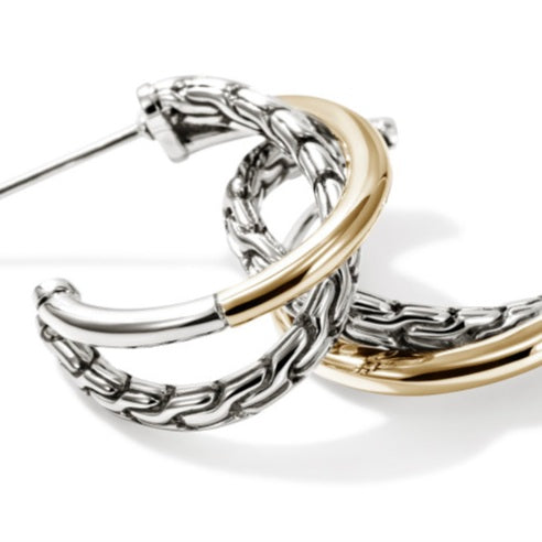 John Hardy Essentials Crossover Hoop Earrings