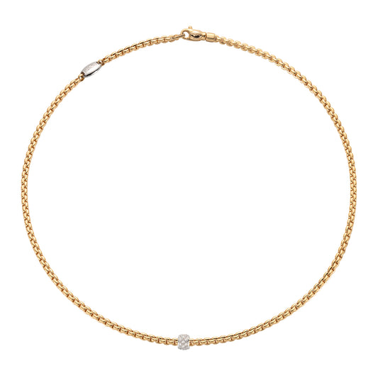 Fope Eka Pavé Diamond Rondel Necklace