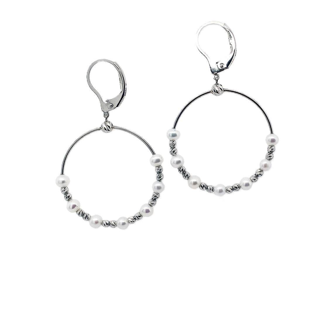 Platinum Born Debut Pearl Hoop Earrings