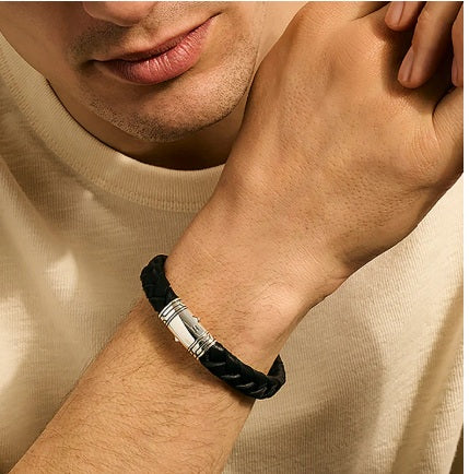 John Hardy Black Leather Bracelet