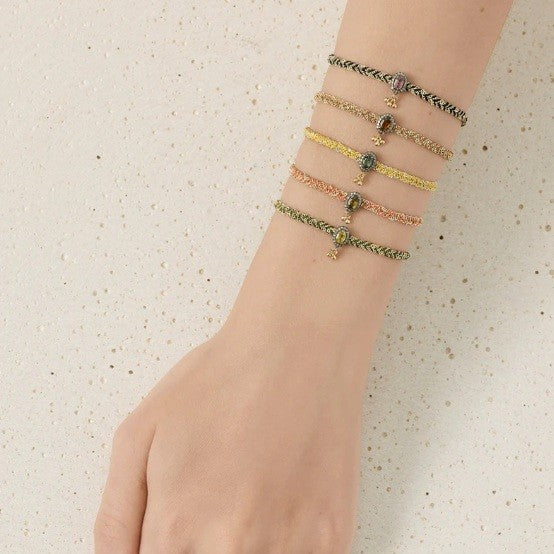 Marie Laure Chamorel Pink Tourmaline and Diamond Bracelet