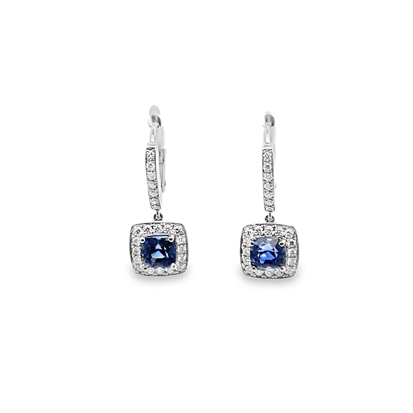 Suna Sapphire & Diamond Halo Earrings
