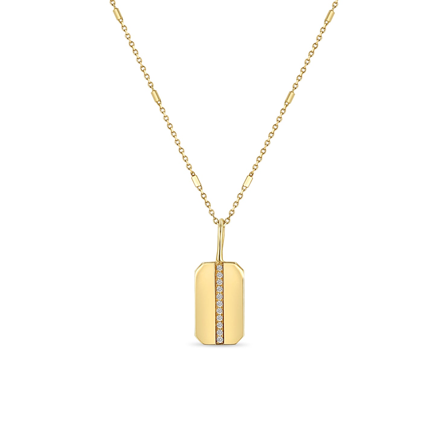 Zoe Chicco Diamond Dog Tag Pendant