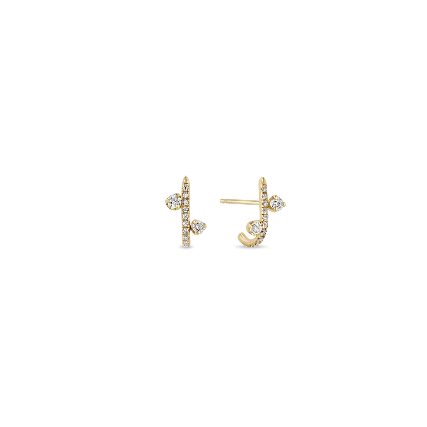 Zoe Chicco "J" Diamond Hoop Earrings