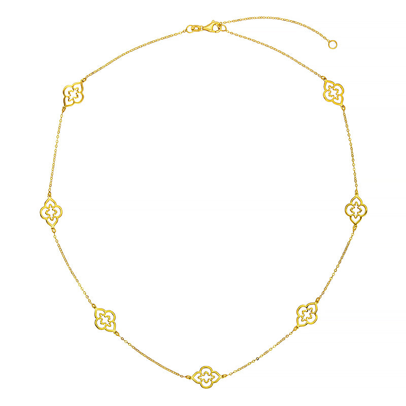 Flower Station Yellow Gold Necklace
