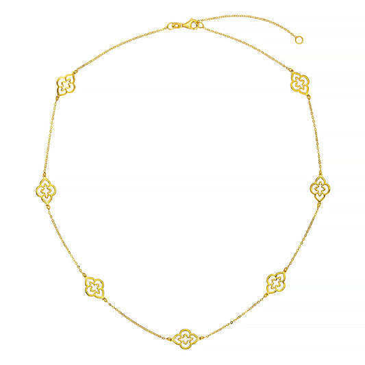 Flower Station Yellow Gold Necklace